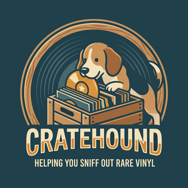 Cratehound โ a beagle digging through a crate of records